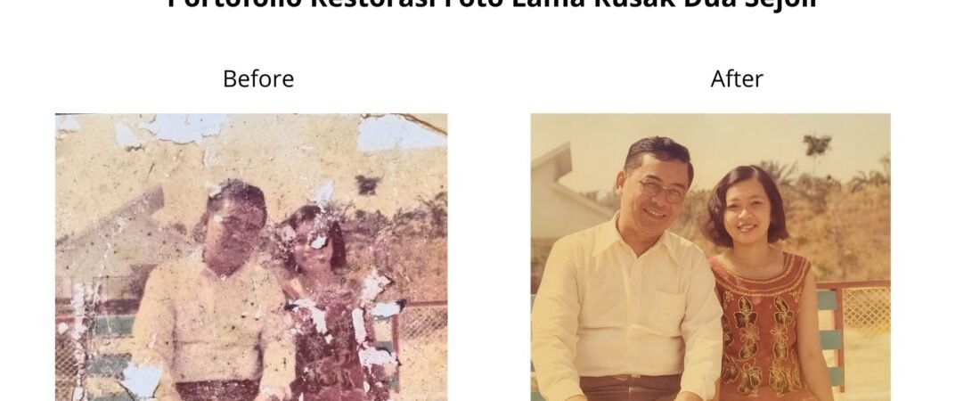 Portofolio Restorasi Foto Lama Rusak Dua Sejoli