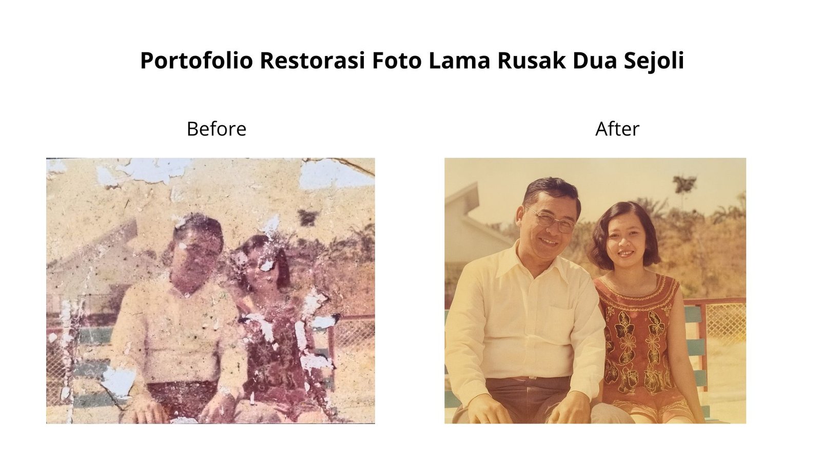 Portofolio Restorasi Foto Lama Rusak Dua Sejoli