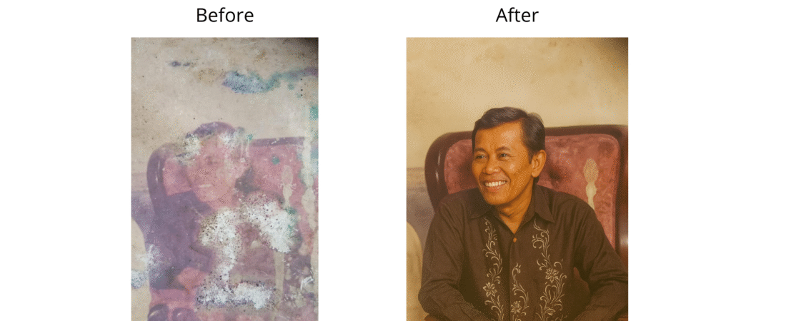Restorasi Foto Candid Sosok Darto: Menyelamatkan Kenangan dari Serangan Jamur