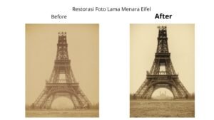 Restoration of an Old Photo of the Eiffel Tower