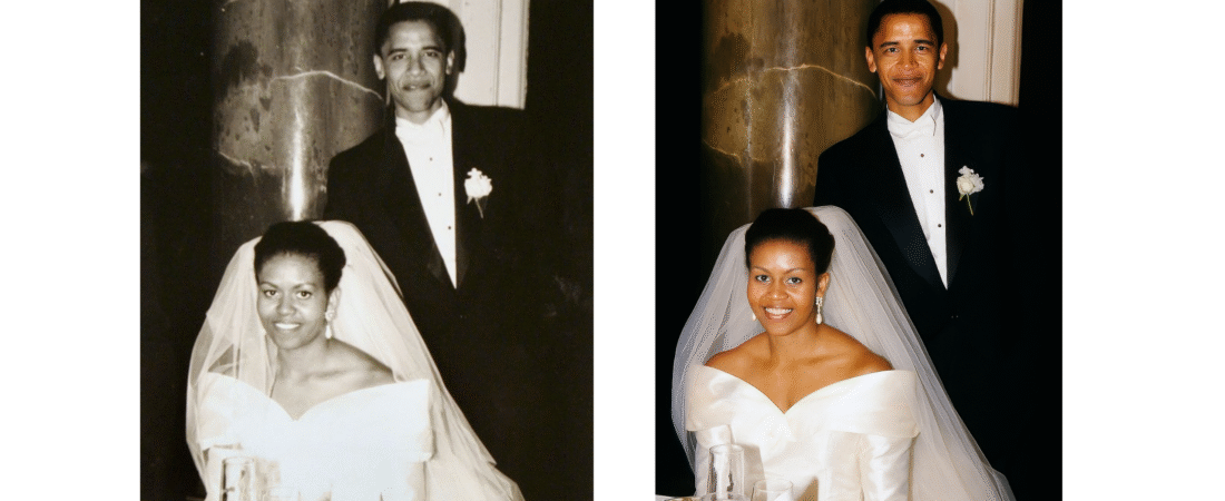 Restoration of Barack Obama’s Wedding Photo