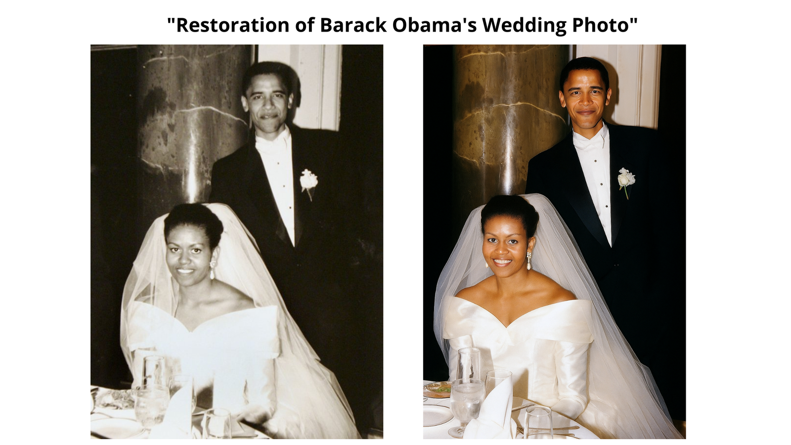 Restoration of Barack Obama’s Wedding Photo
