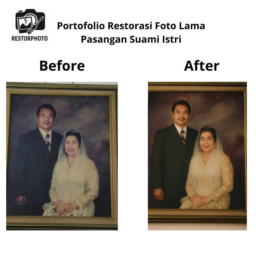 Portofolio Restorasi Foto Lama: Pasangan Suami Istri